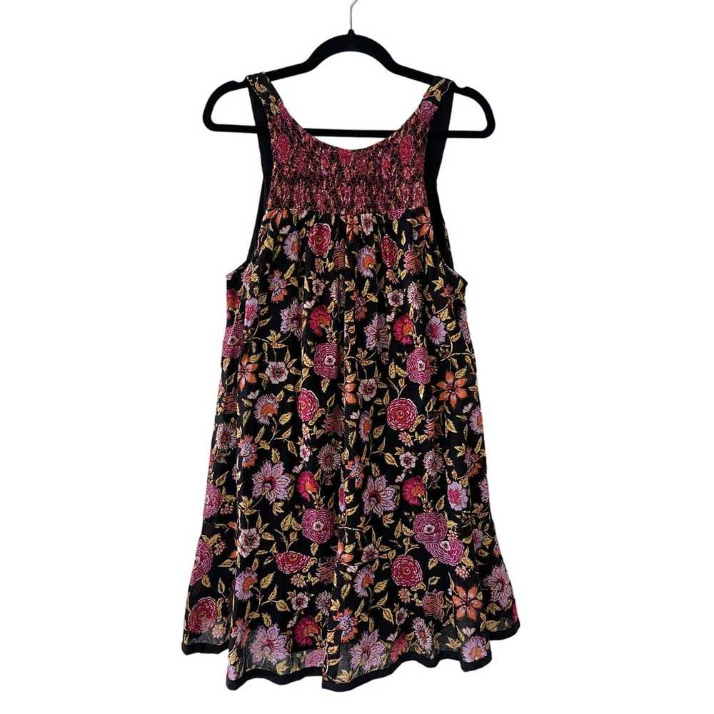 Free People Oh Baby Black And Pink Floral Mini Dr… - image 1