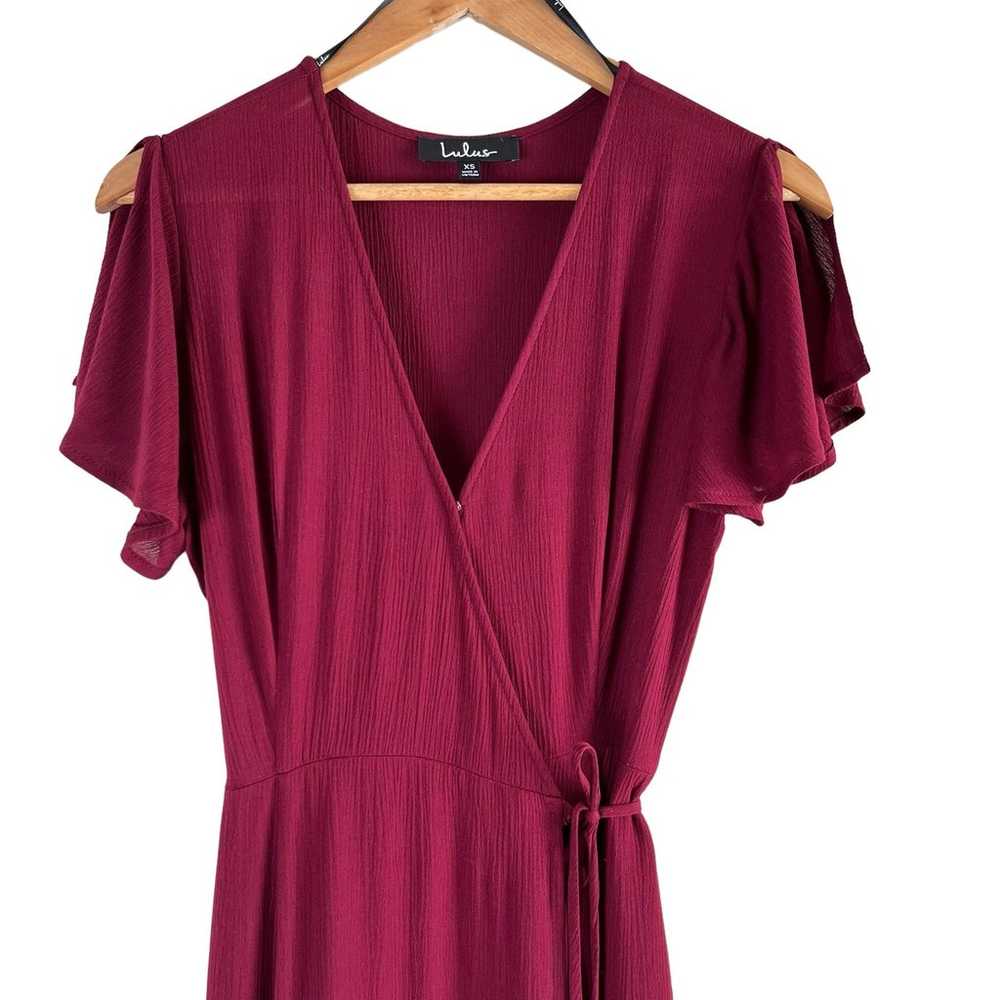 Lulus Heart of Marigold Burgundy Wrap Maxi Dress,… - image 4