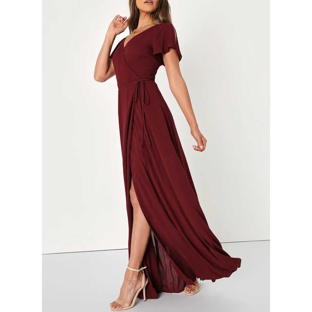 Lulus Heart of Marigold Burgundy Wrap Maxi Dress,… - image 7