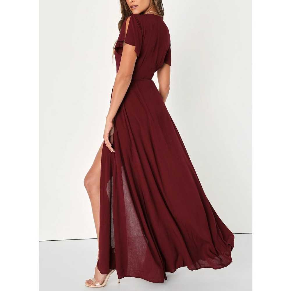 Lulus Heart of Marigold Burgundy Wrap Maxi Dress,… - image 9
