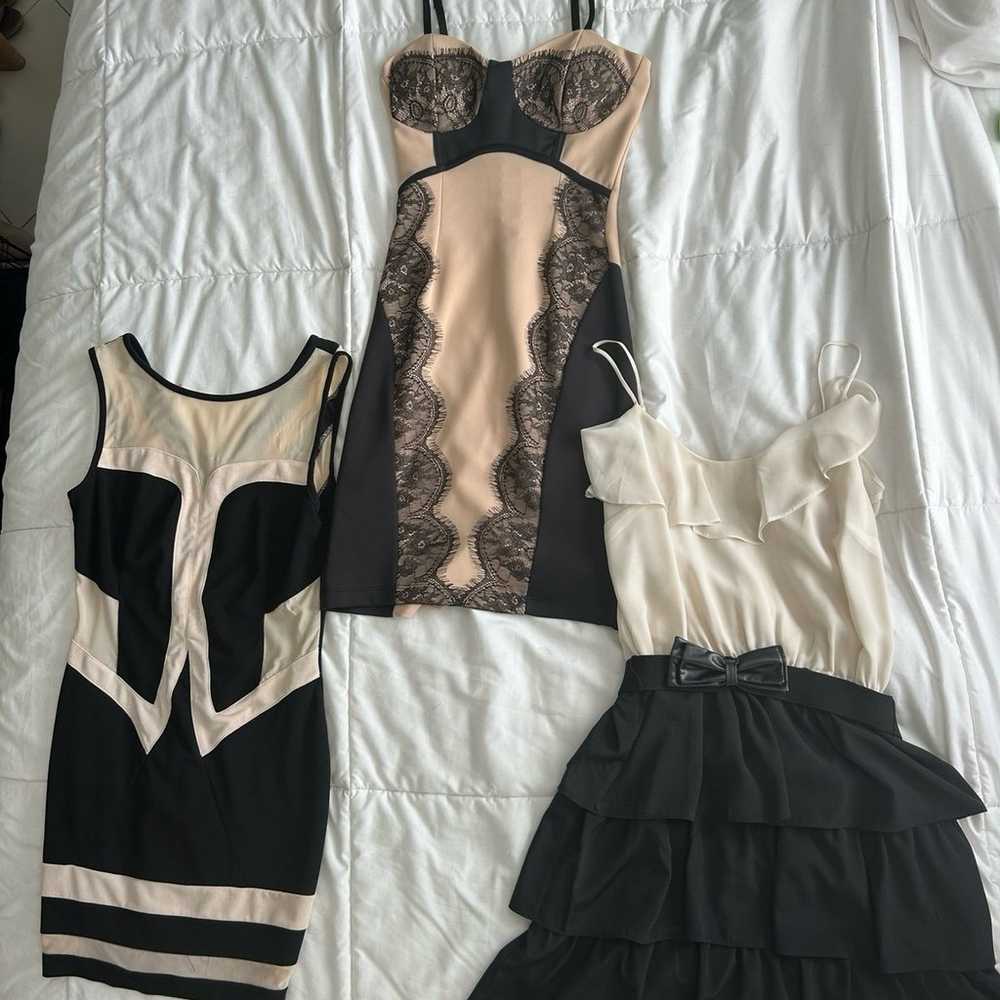 White black cocktail dresses Sz. S/M - image 1