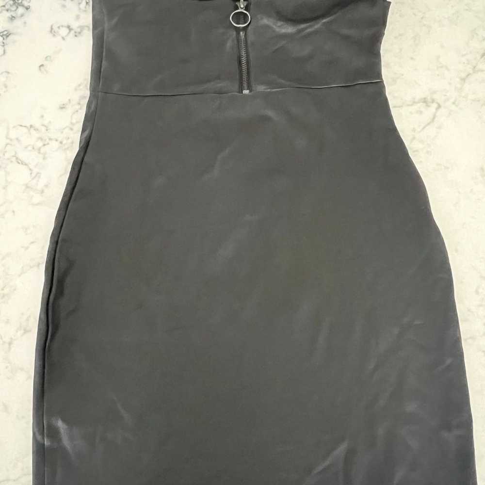 Free People Womens Dress Size 6 Black Faux Leathe… - image 6