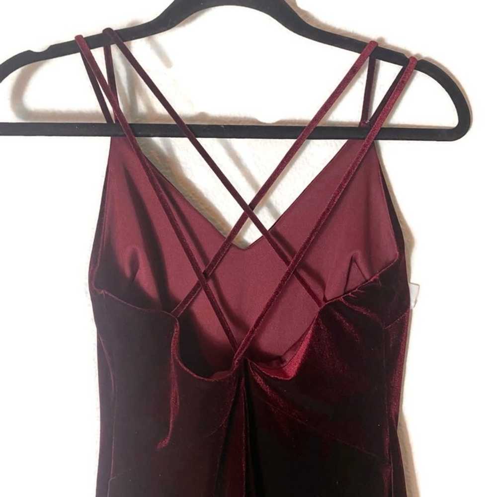 Lulus Wow Worthy Burgundy Velvet Criss Cross Back… - image 6