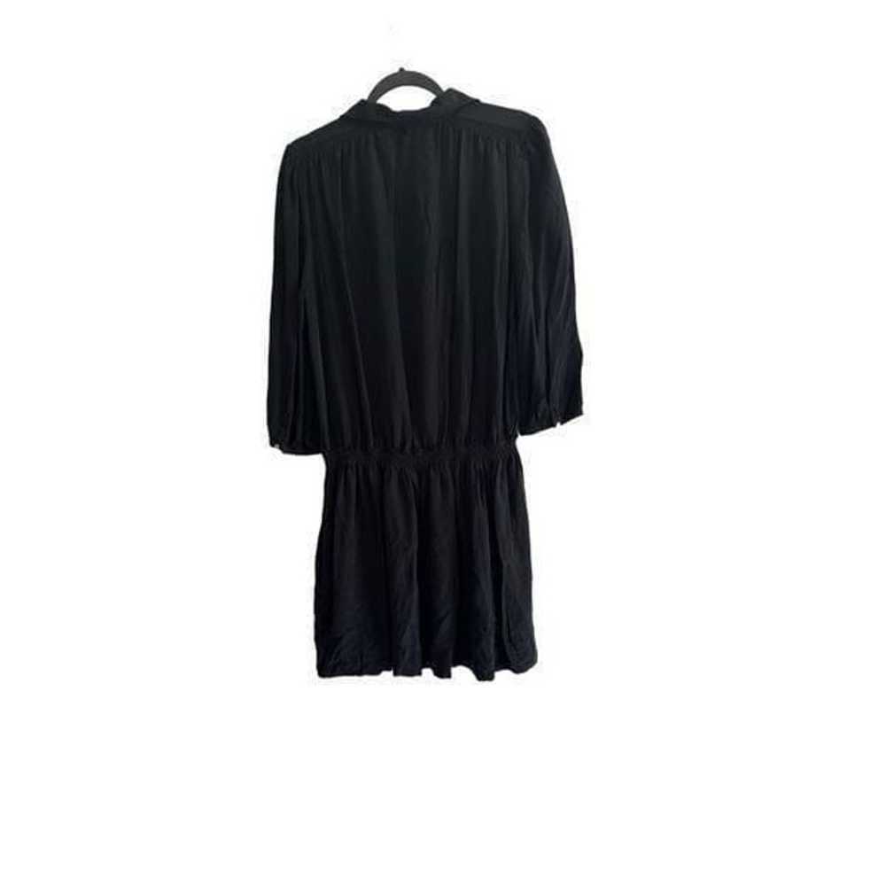 Y2K Juicy Couture Black Silk Shirtdress with Gold… - image 2