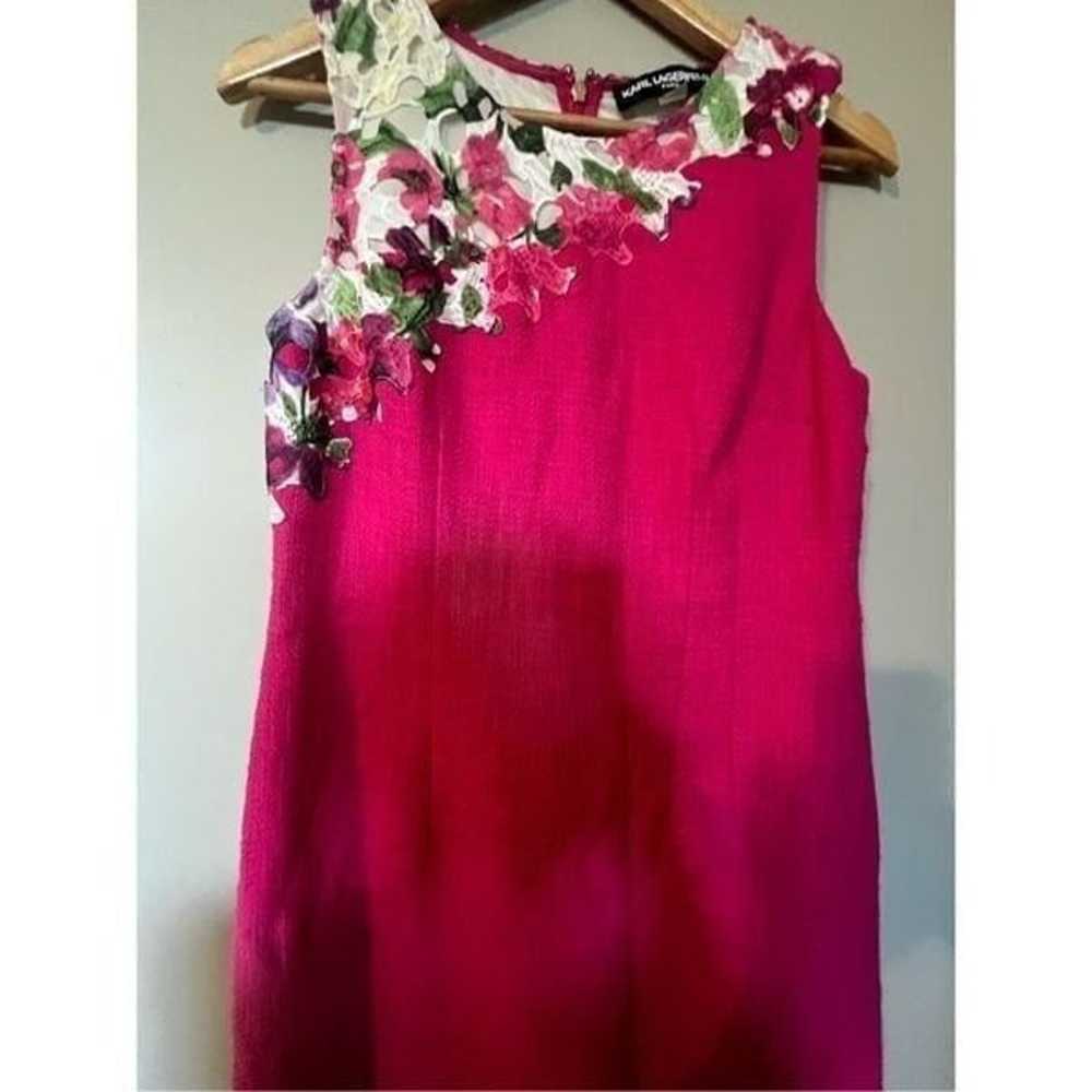 Karl Lagerfeld Women’s Size 6 Sheath Dress Pink F… - image 3