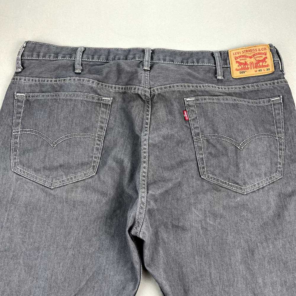 Levi's Levis 569 Jeans Mens 40x30 Gray Denim Loos… - image 3
