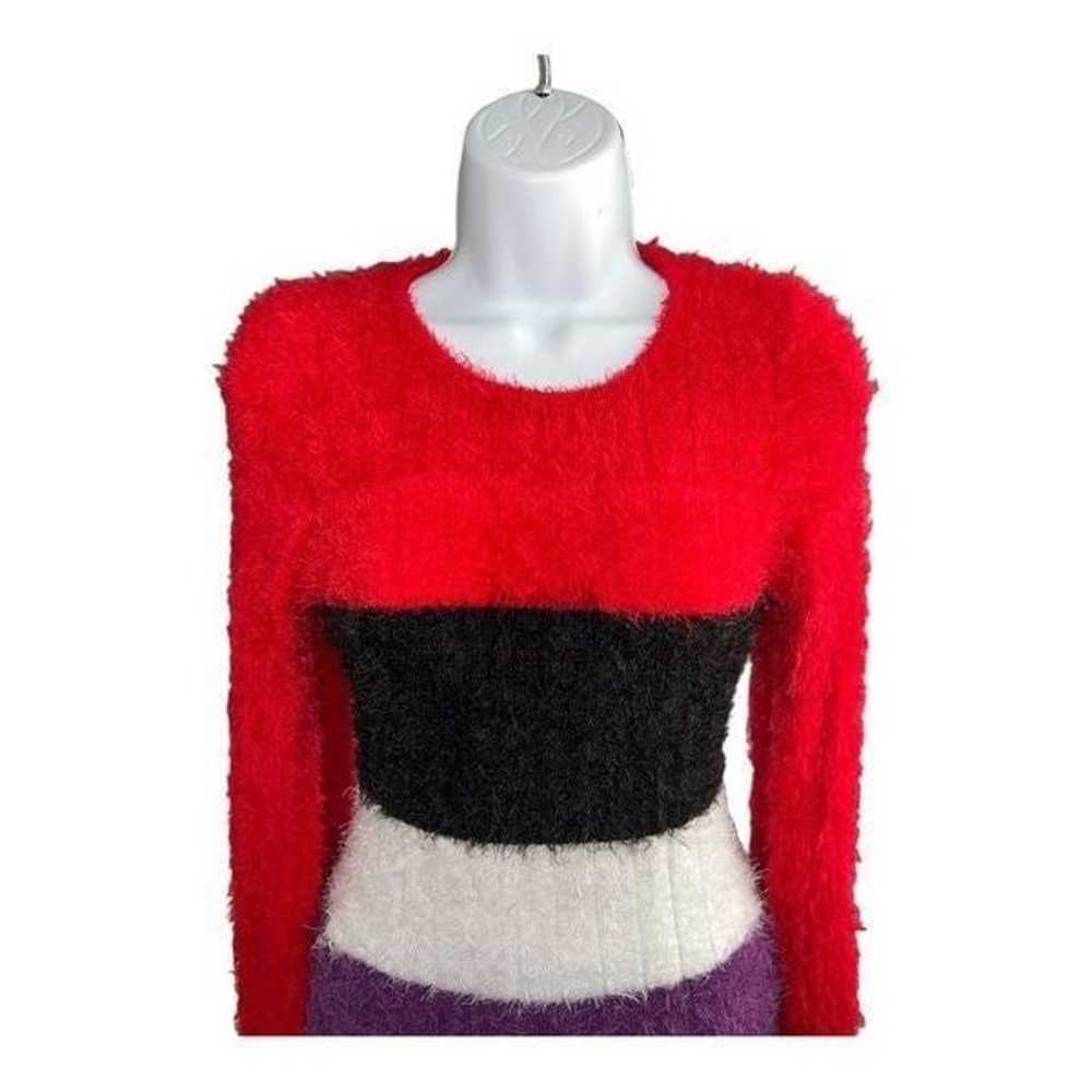 FASHION-NOVA Happiness Fuzzy Multi Stripe Sweater… - image 4