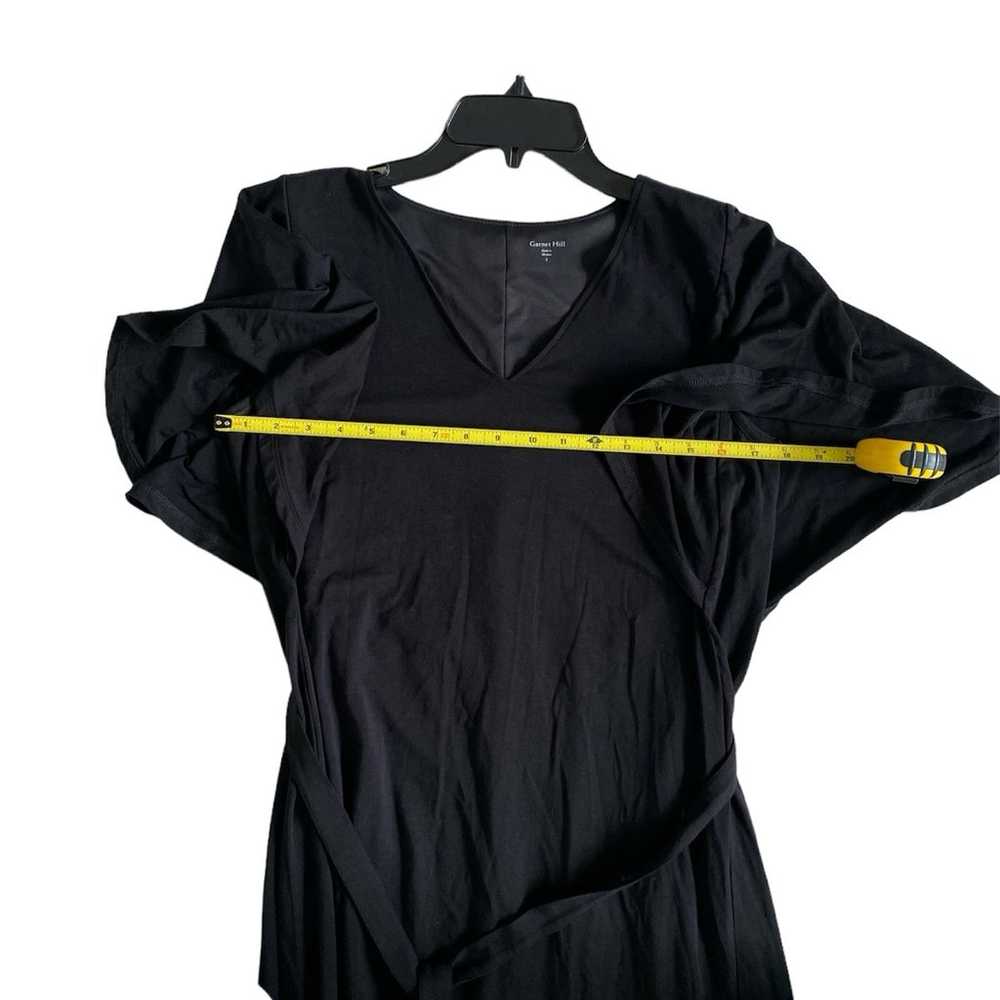 Garnet Hill Flutter-Sleeve Knit Midi Dress Black … - image 4