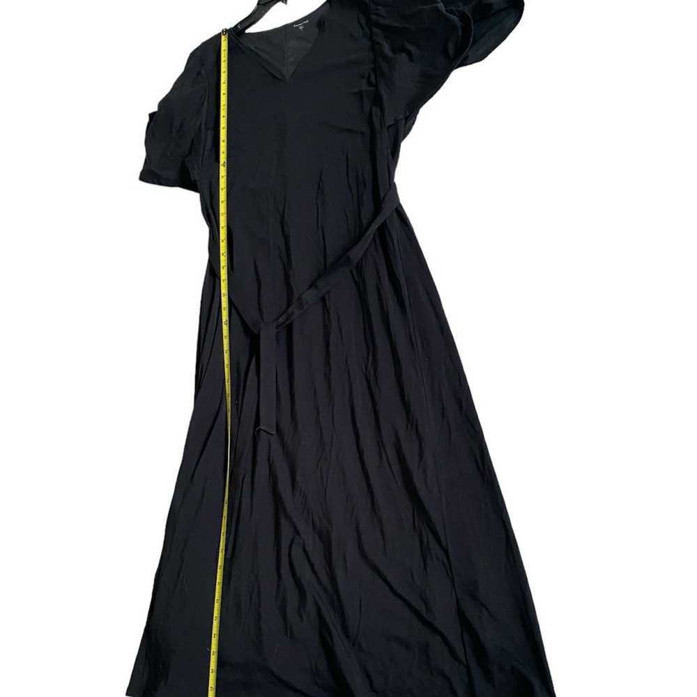Garnet Hill Flutter-Sleeve Knit Midi Dress Black … - image 5