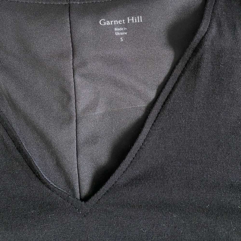 Garnet Hill Flutter-Sleeve Knit Midi Dress Black … - image 7