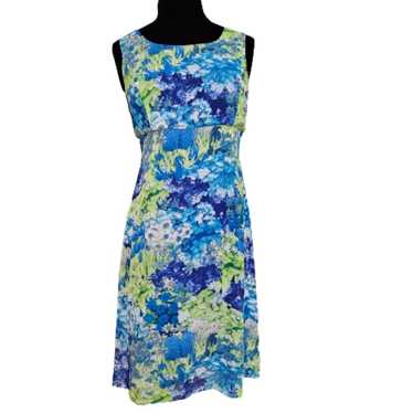 DN Design Two-Piece Dress with Shrug Blue and Gre… - image 1