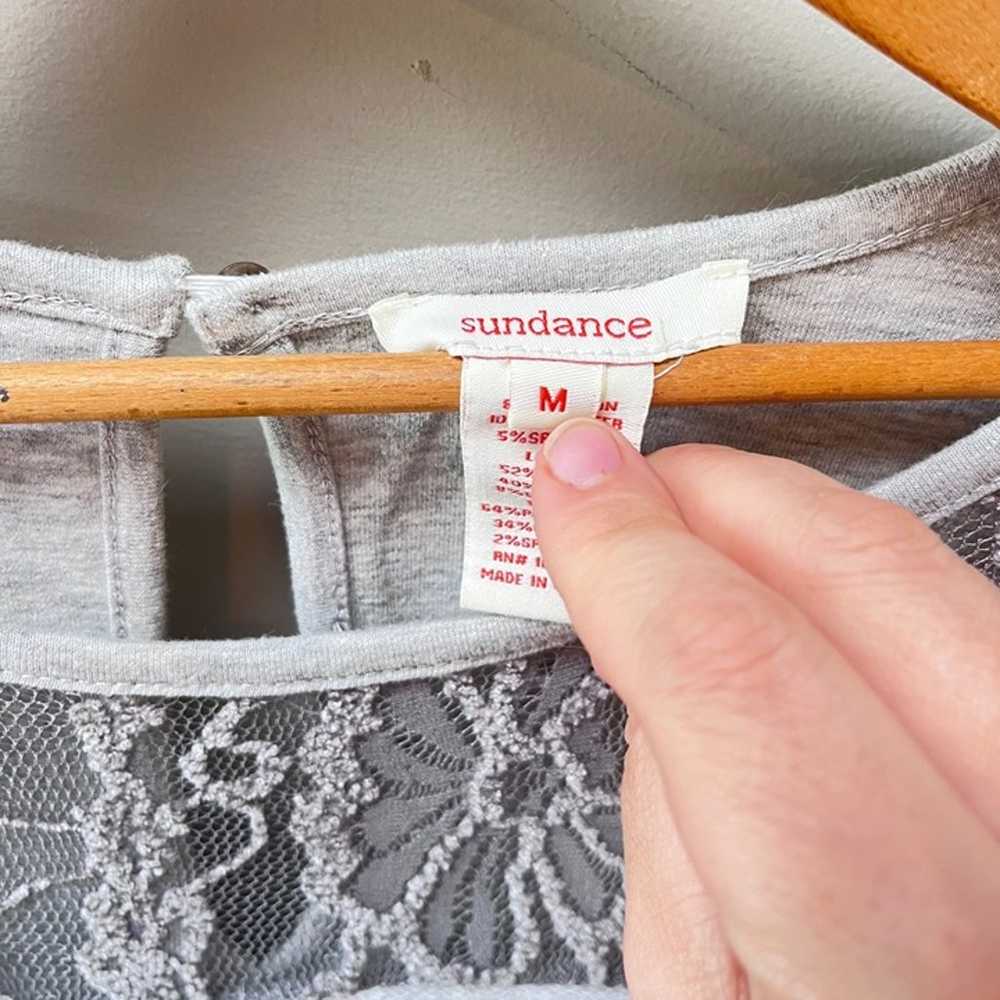 Sundance | Manon Gray Lace Sleeve Dress - Size M - image 3