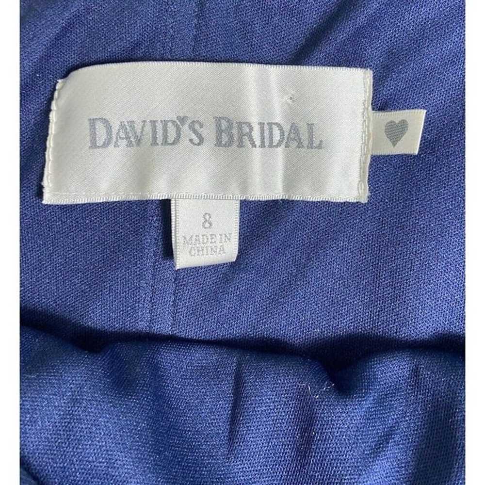 Davids Bridal One Shoulder Mesh Long Formal Navy … - image 4