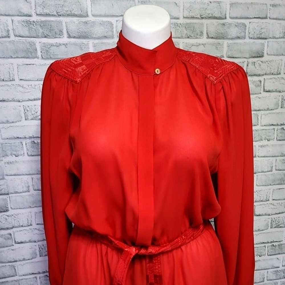 Vintage 70s Townhouse Womens 16 Volup Red Sheer L… - image 2