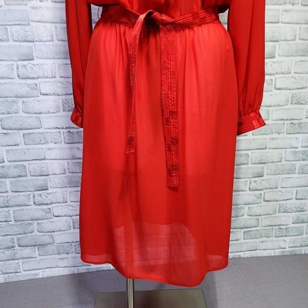 Vintage 70s Townhouse Womens 16 Volup Red Sheer L… - image 4