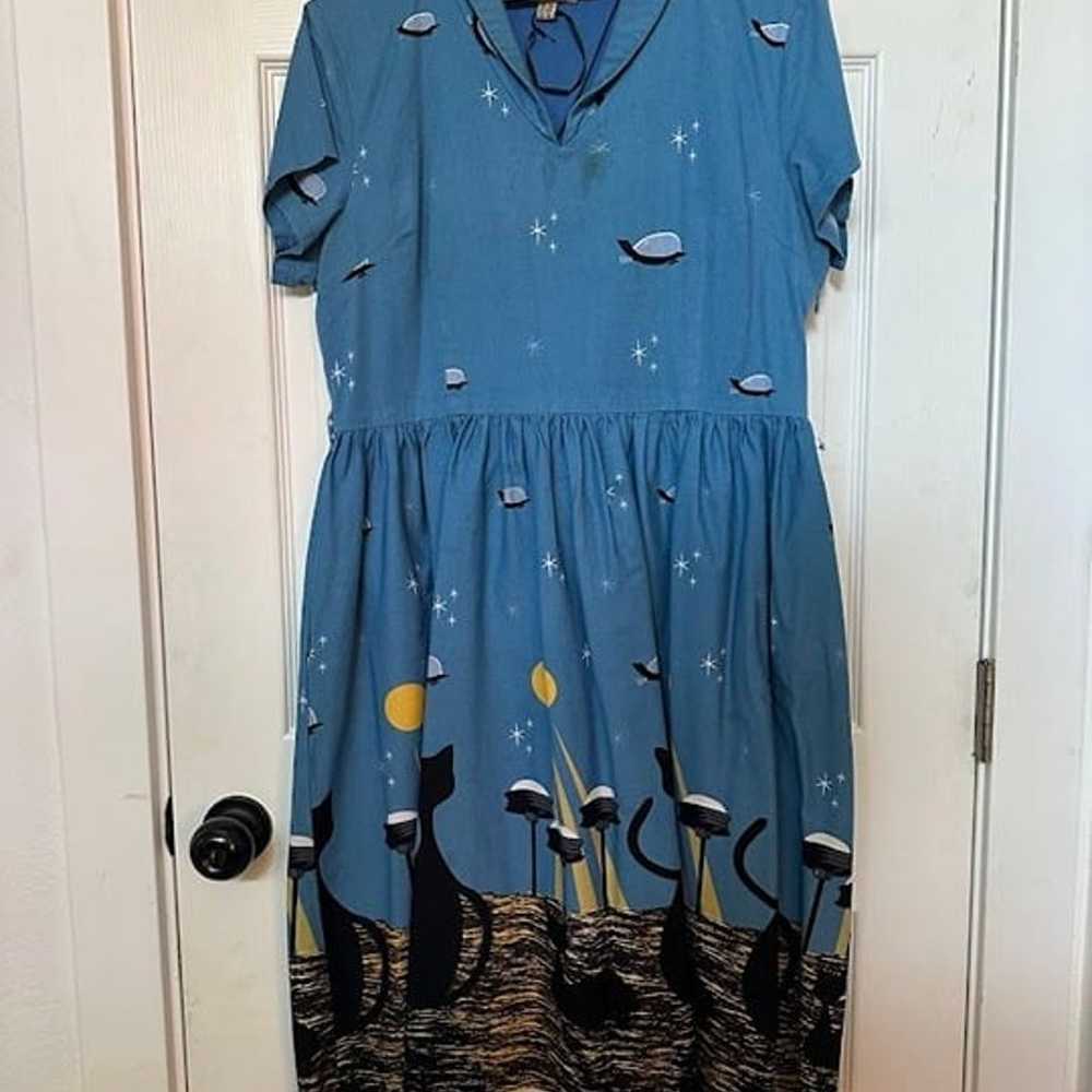 Lindy Bop Emily Space Cat Dress - image 2