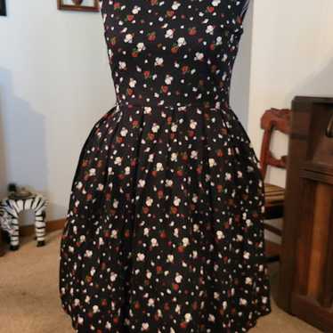 Lindy Bop black dress with white/red flowers