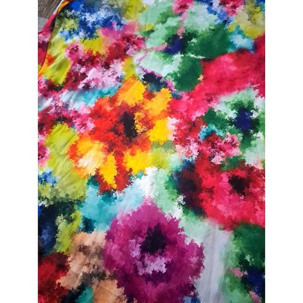 Womens Nicole Miller Maxi Dress Colorful Watercol… - image 5