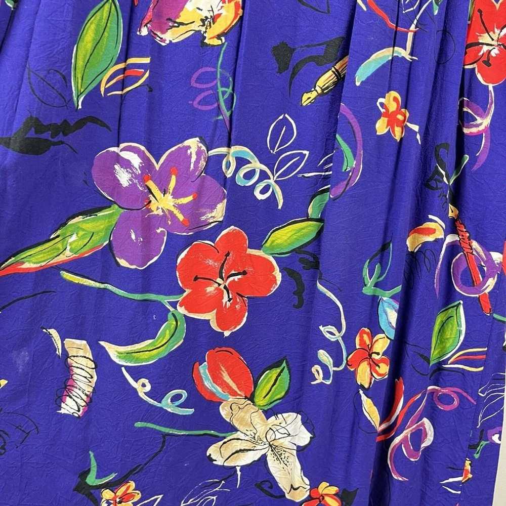 Vintage Sand Dollars Maxi Dress Purple Floral Ray… - image 6