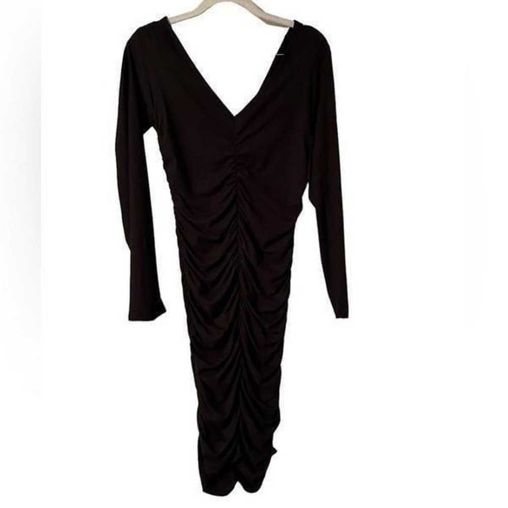 BB Dakota Black Ruched Long Sleeve Dress|  M - image 4