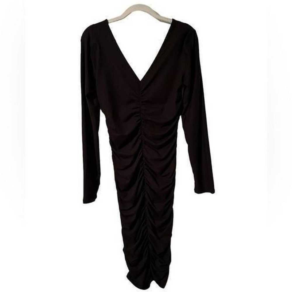 BB Dakota Black Ruched Long Sleeve Dress|  M - image 6