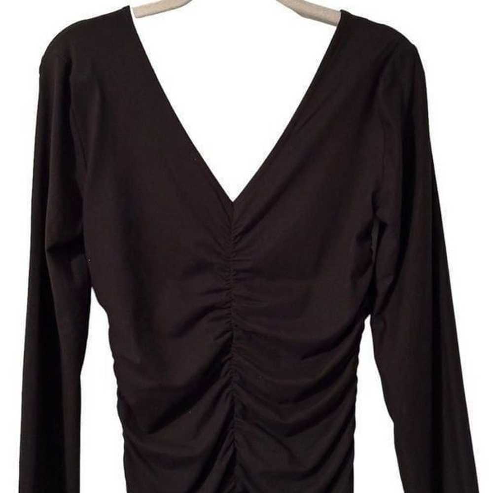 BB Dakota Black Ruched Long Sleeve Dress|  M - image 7