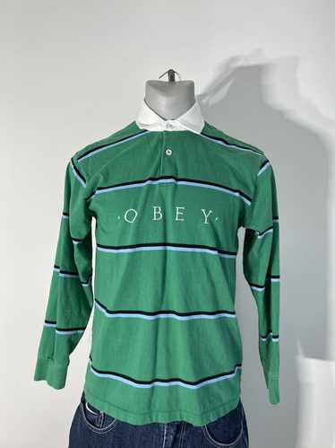 Obey Obey Horizontal Stripe Button Polo Shirt