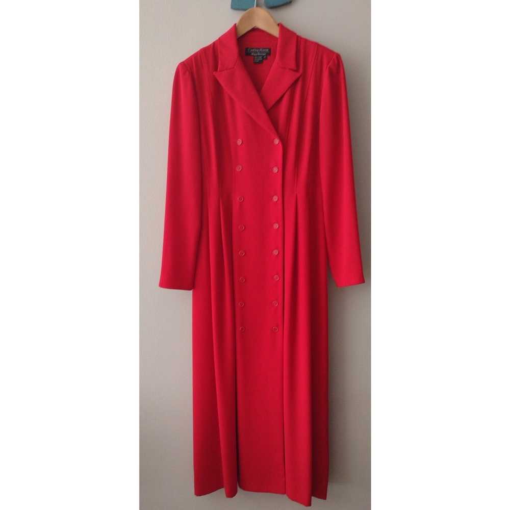 Vintage 90s Red Career Dress Cynthia Howie double… - image 1