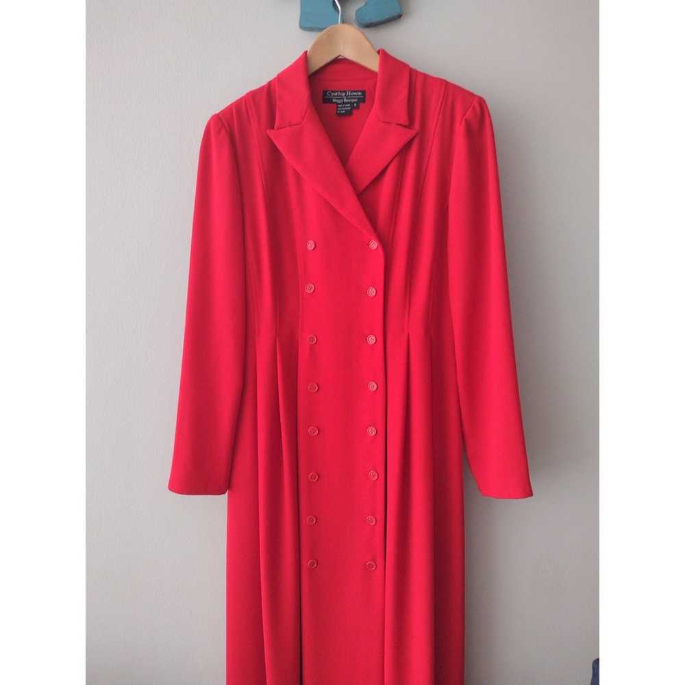 Vintage 90s Red Career Dress Cynthia Howie double… - image 2