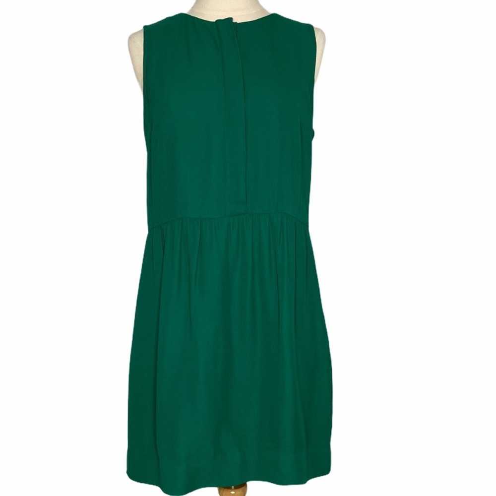 J. CREW Emerald Green Half Placket Shift Dress Si… - image 2