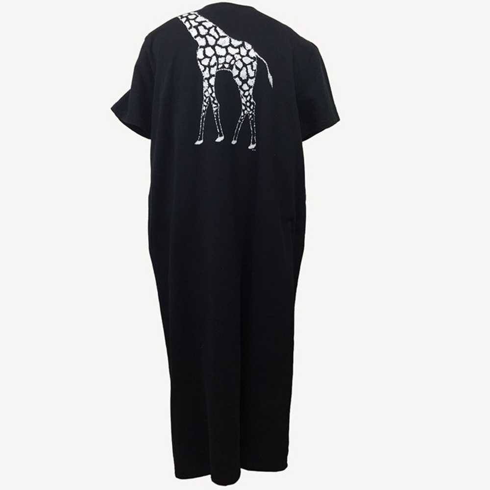 Vintage Cite Womens T-Shirt Giraffe Dress Black W… - image 5