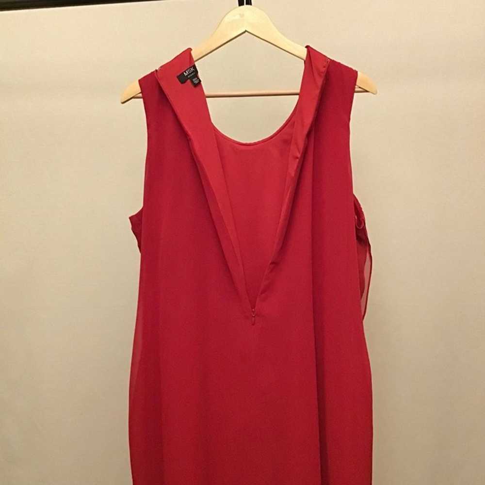 MSK 20W Dress Flowy Chiffon Sleeveless Midi Red R… - image 9