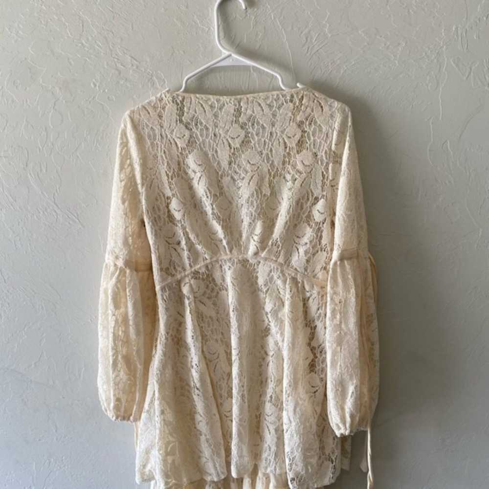 Free People lace cream ivory long sleeve tunic dr… - image 6