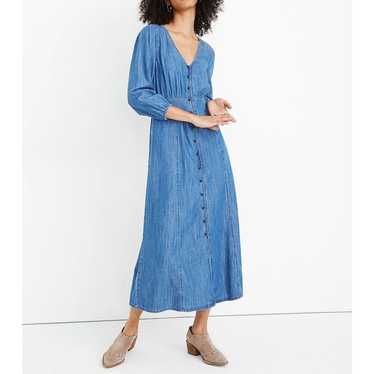 Madewell Denim Pieced Waist Midi Dress Mariden Wa… - image 1