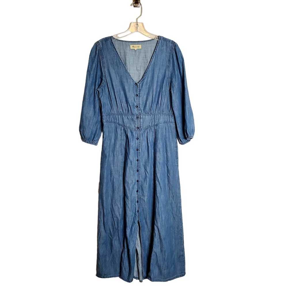 Madewell Denim Pieced Waist Midi Dress Mariden Wa… - image 3