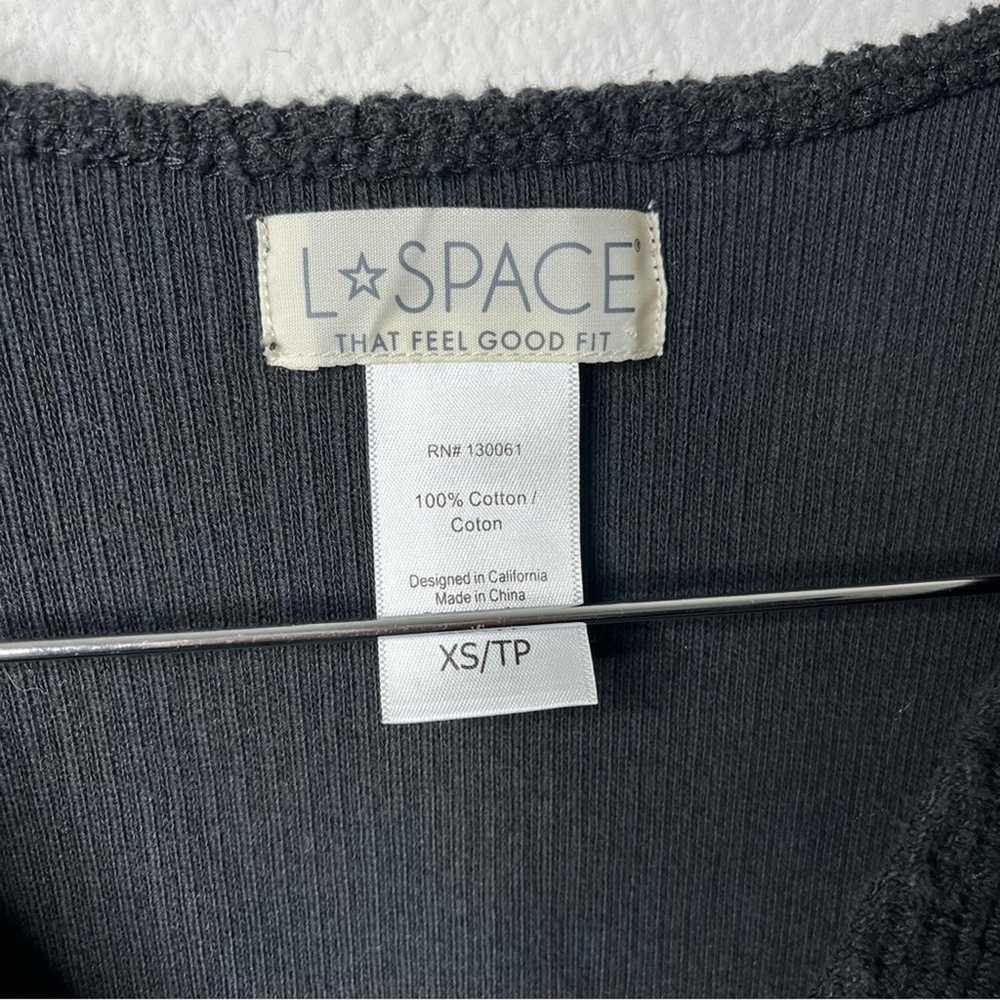 L Space Black Ling Sleeve Ribbed Jumpsuit Tie Wai… - image 7