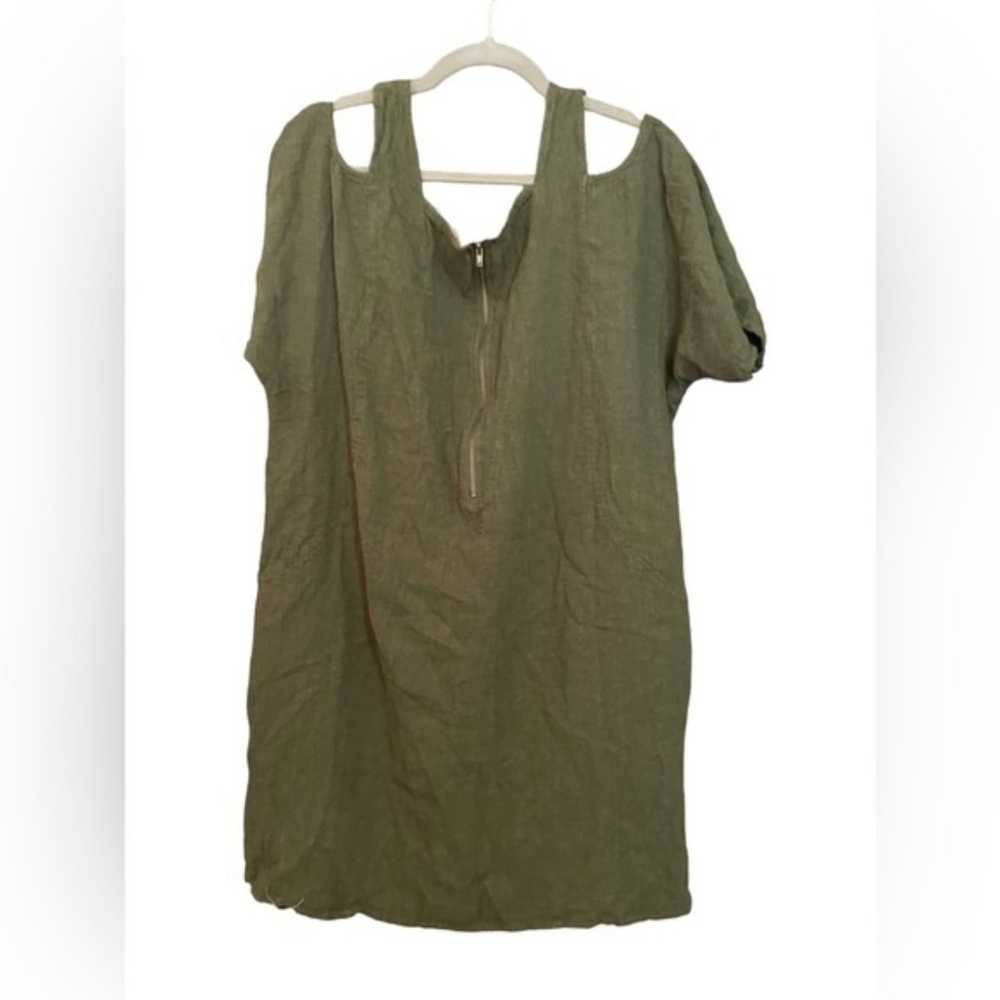 Soft Surroundings Women's Green Cold Shoulder Lin… - image 7