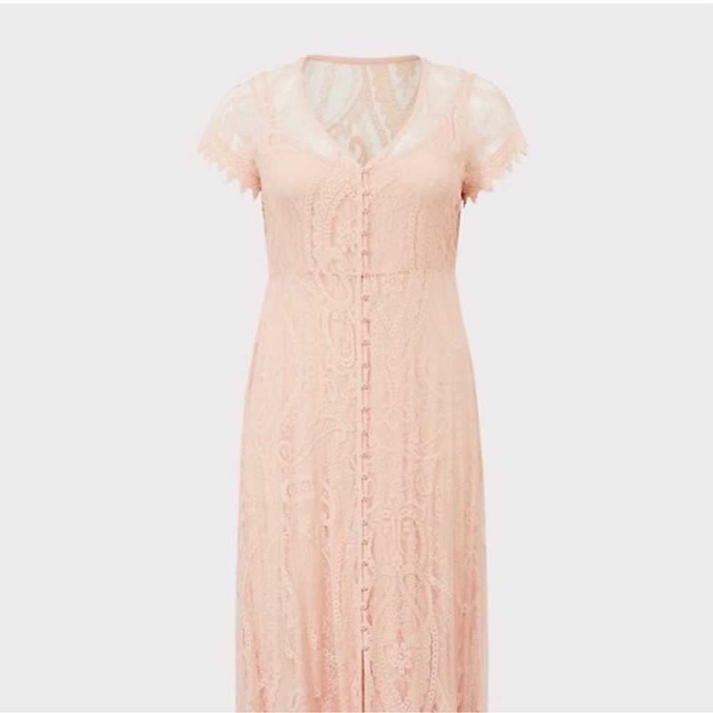 Torrid Light Pink Maxi length lace Dress size 3 - image 1