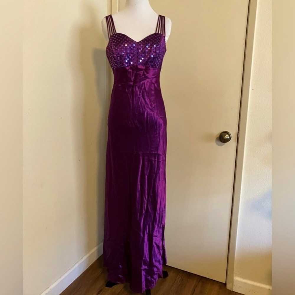 Vintage All That Jazz Strappy Prom Dress Purple S… - image 1