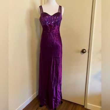 Vintage All That Jazz Strappy Prom Dress Purple S… - image 1