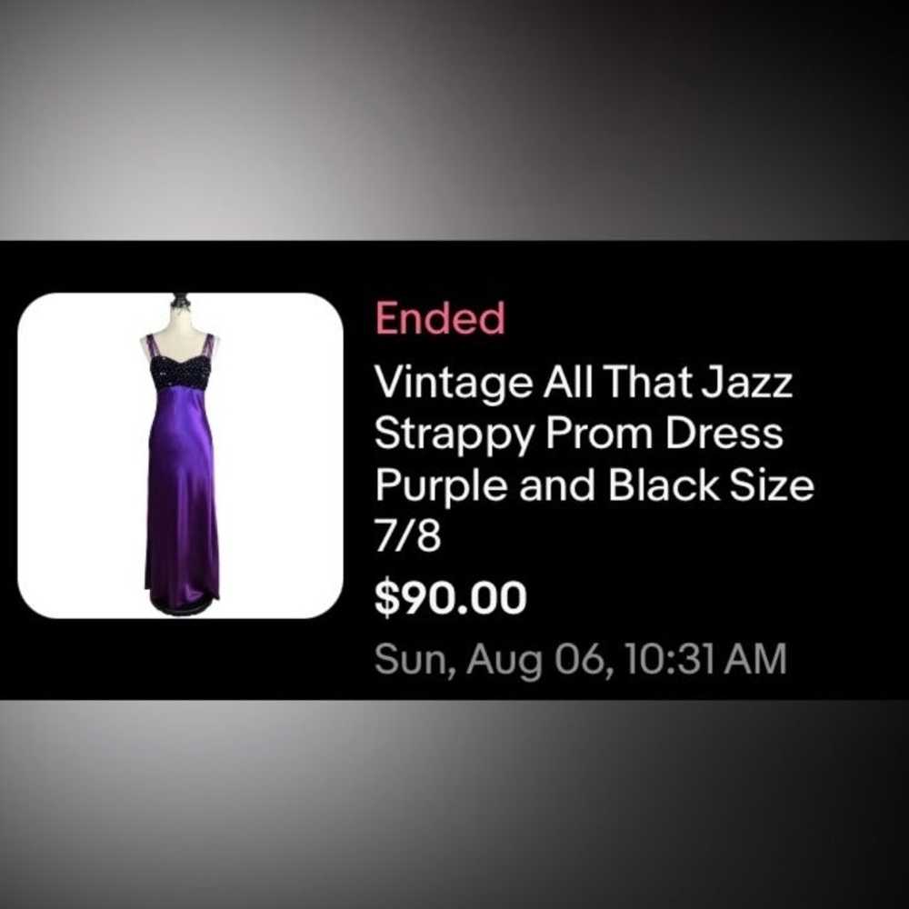 Vintage All That Jazz Strappy Prom Dress Purple S… - image 2