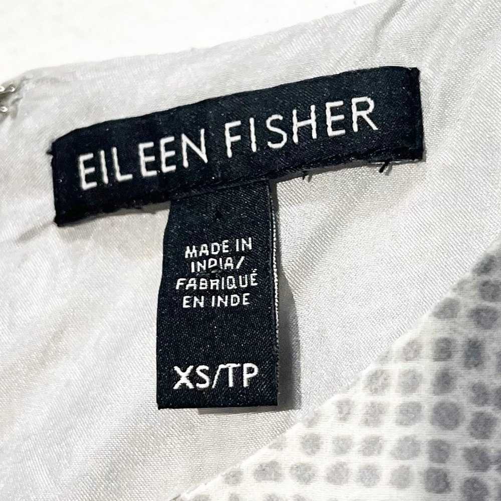 Eileen Fisher Ombré Thumbprint 100% Silk Sleevele… - image 11
