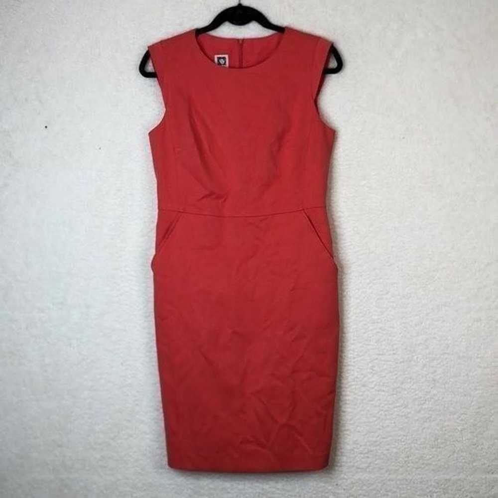 Anne Klein Womens Coral Sleeveless Dress With Poc… - image 1