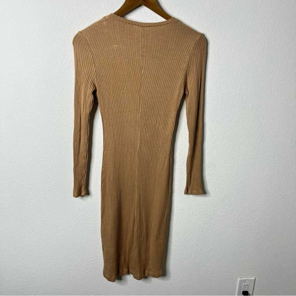 Reformation Jeans Tan Long Sleeve Rib Knit Dress … - image 3