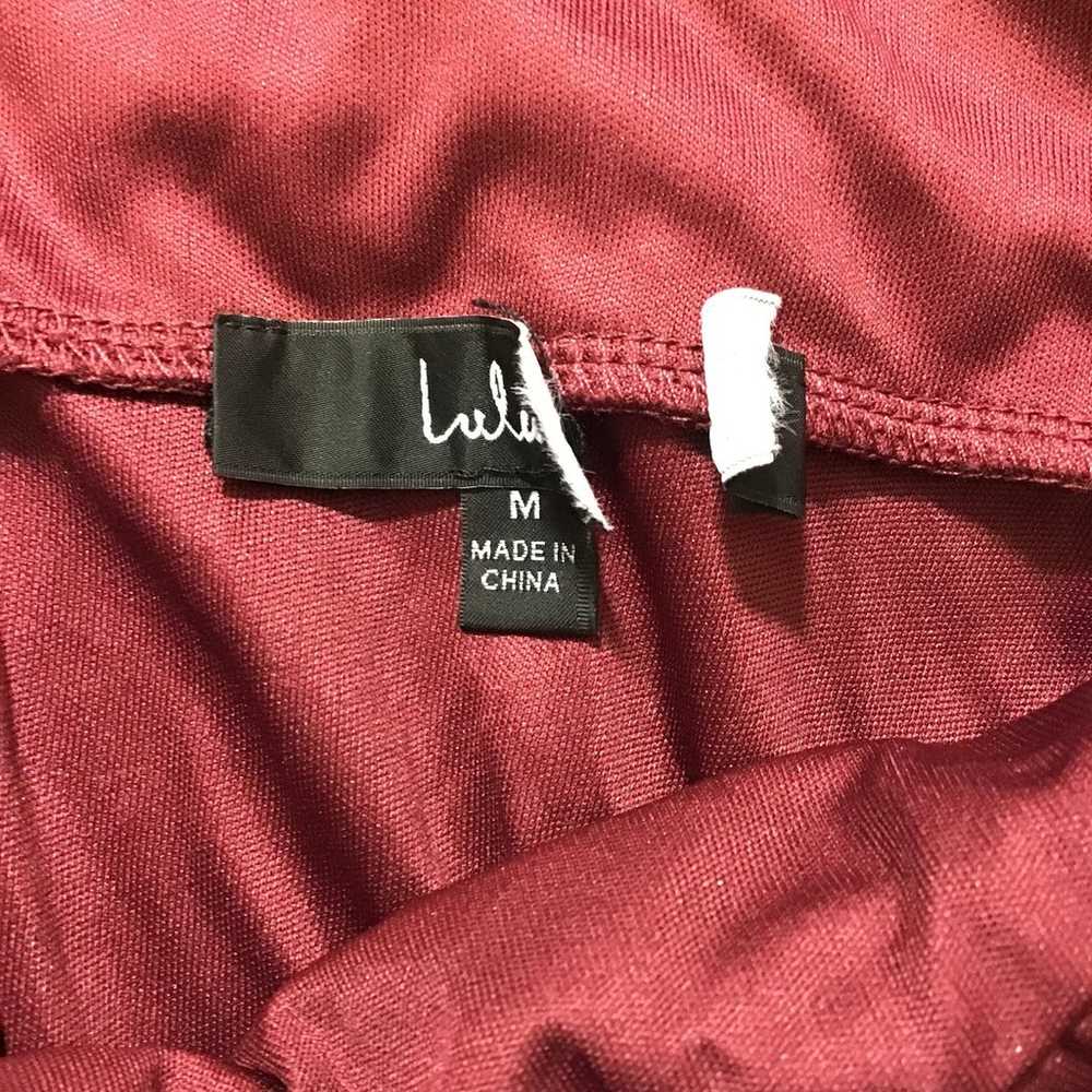 LULU'S sz M Burgundy Love You So Long Sleeve V-Ne… - image 8