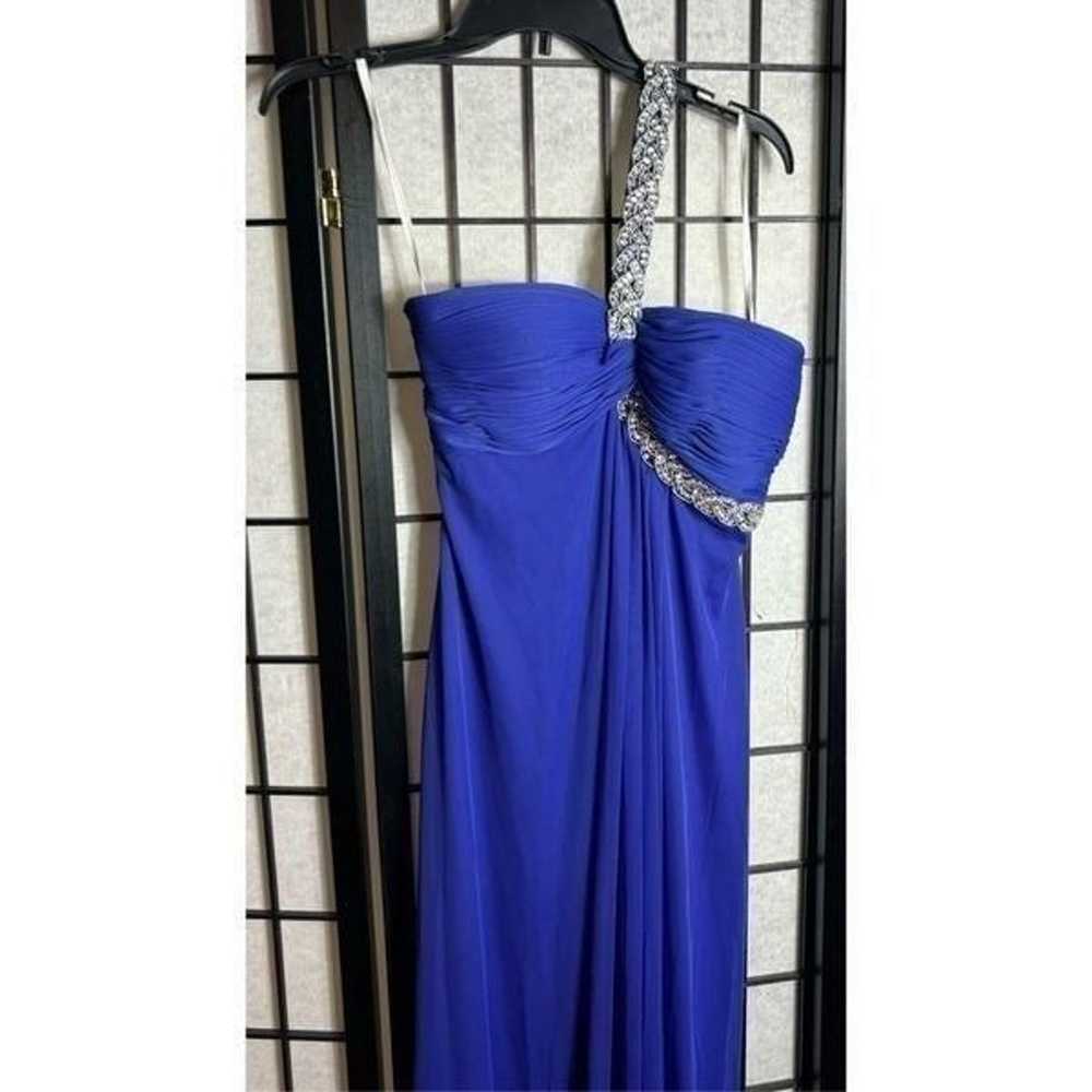 Betsy & Adam Blue One Shoulder Sequin Adorned Bal… - image 7