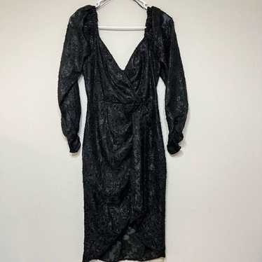 Astr the Black Long Sleeve Dress High Low Midi Dr… - image 1