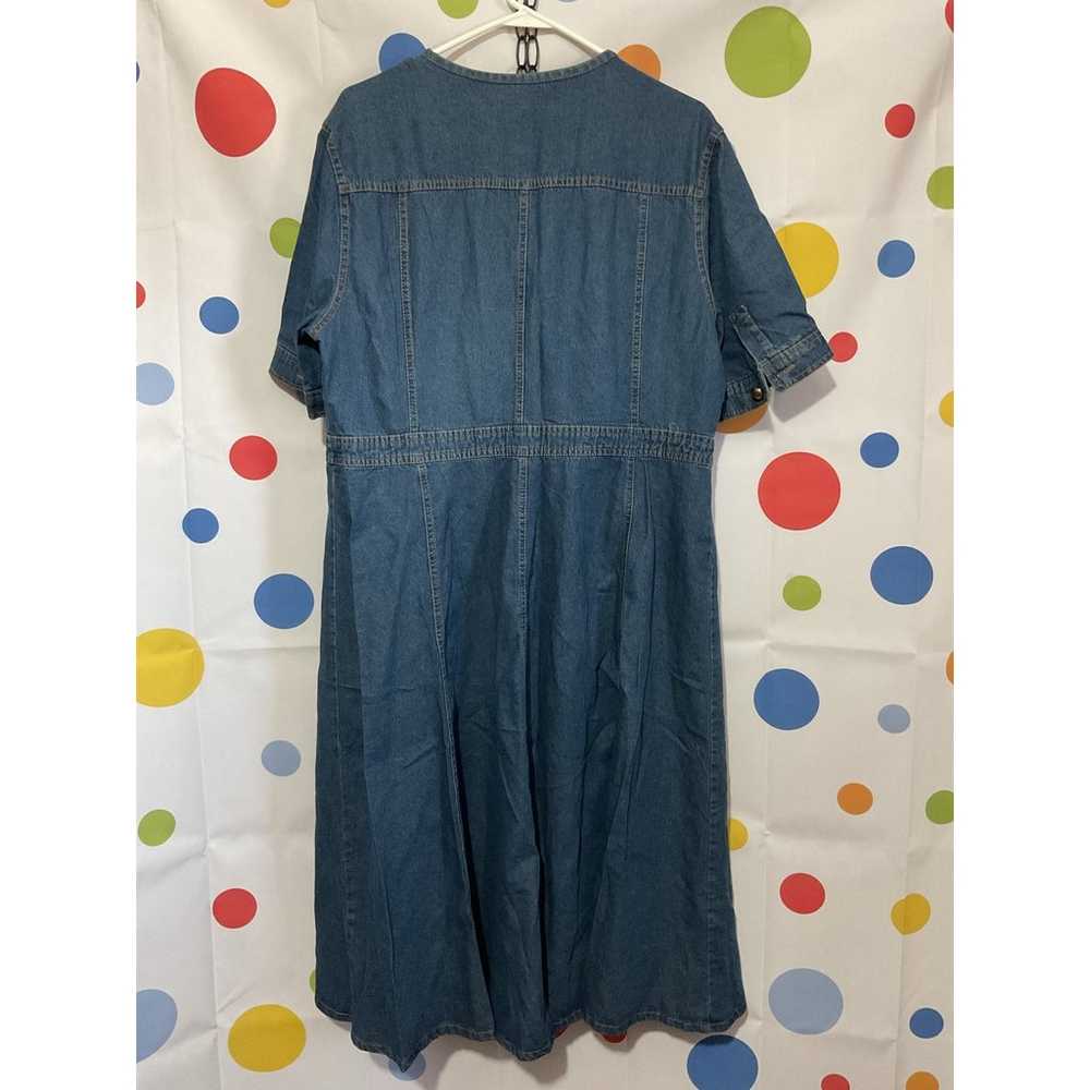 Vintage Denim Dress XXL Button Front - image 3