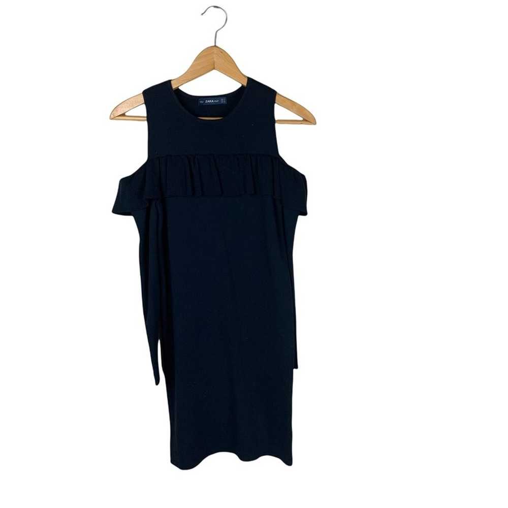 Zara Knit Black Cold Shoulder Long Sleeve Round N… - image 2