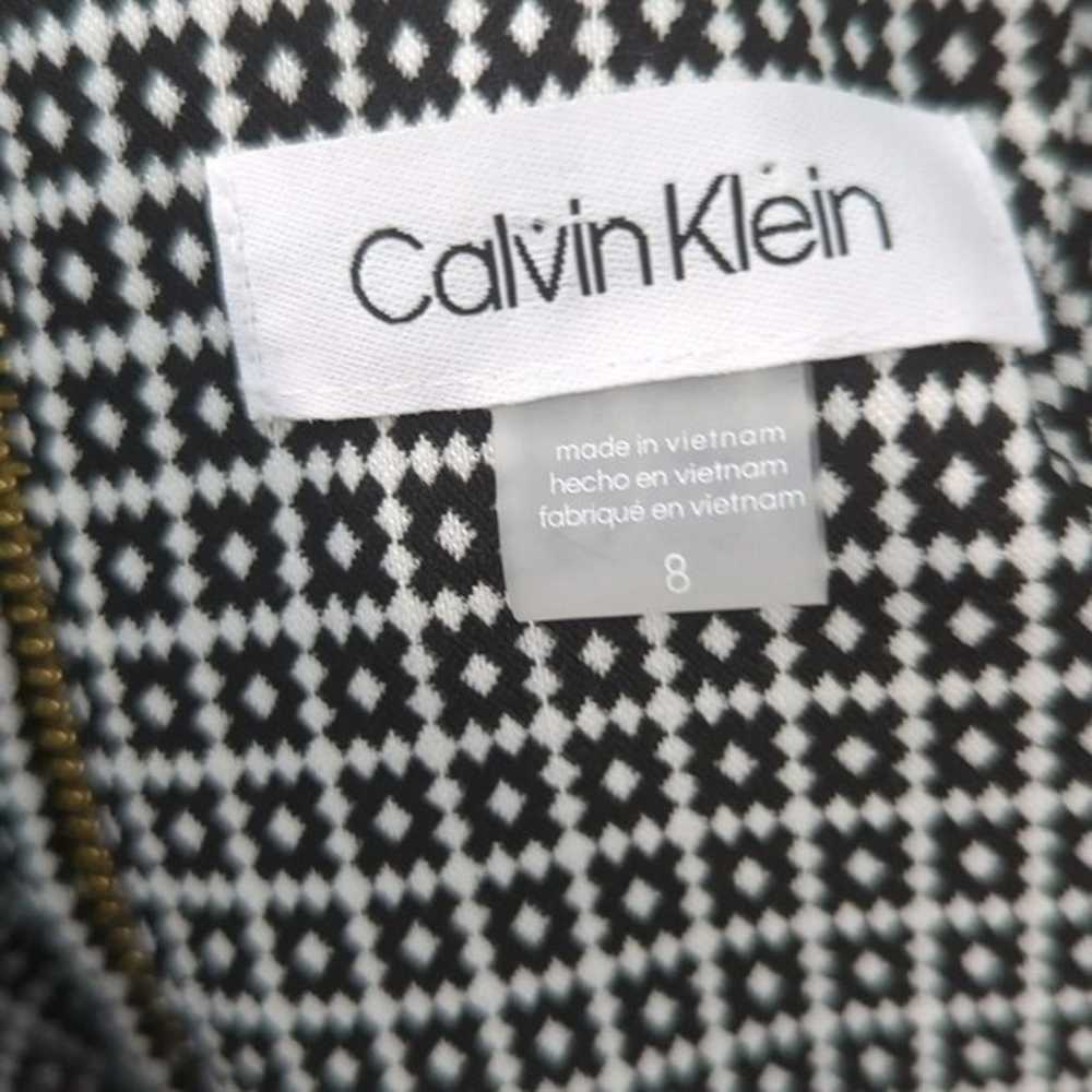 Calvin Klein Square Jacquard Sheath Dress Black W… - image 5